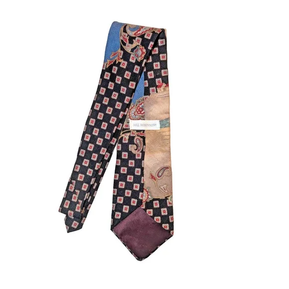 Bill Robinson Equestrian Silk Tie Made In USA- 100% Silk Fabic From Italy - Picture 2 of 4